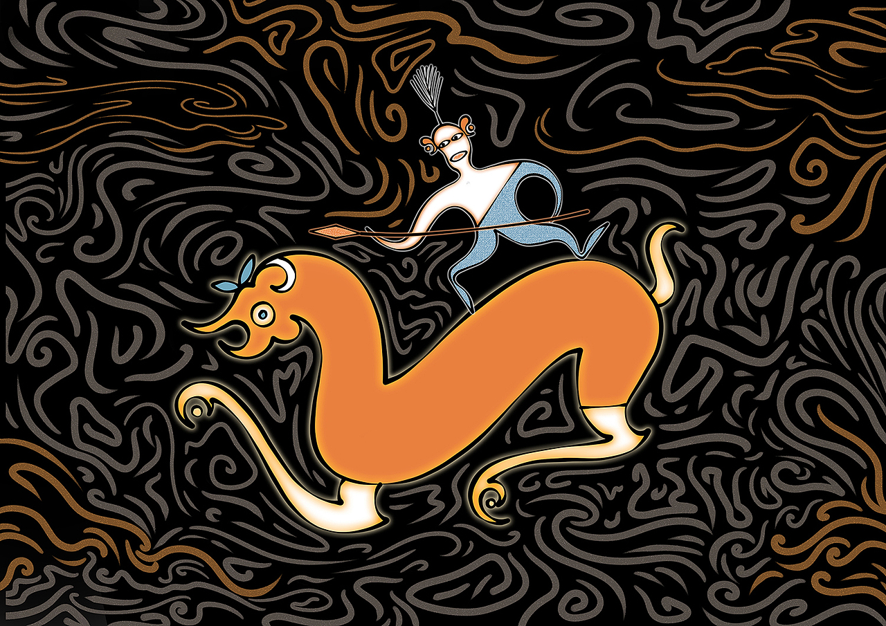 分享收藏标签火与水楚春秋战国神兽插画作品信息创作时间2019/10/06