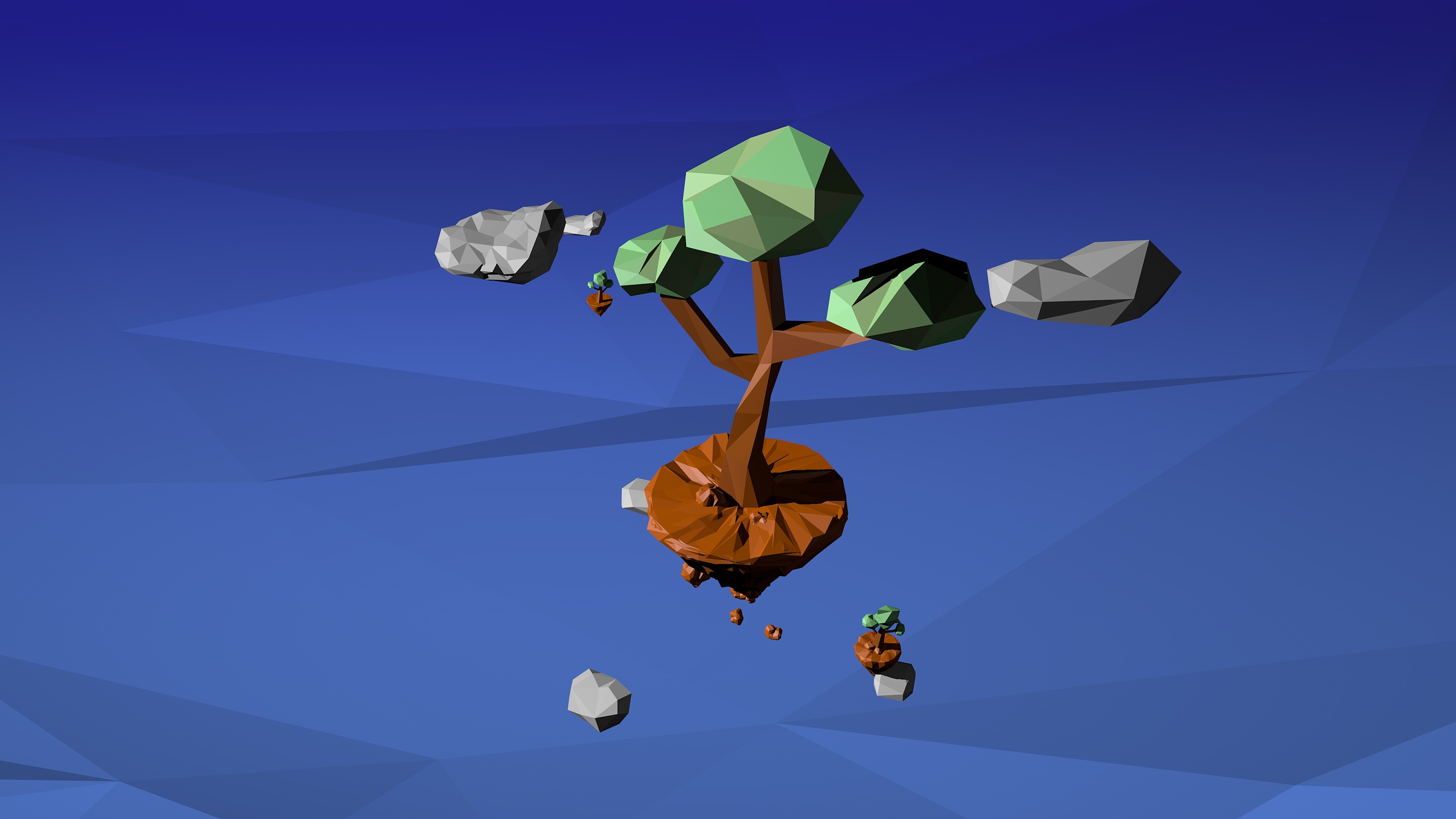 【c4d】low poly浮空小岛2