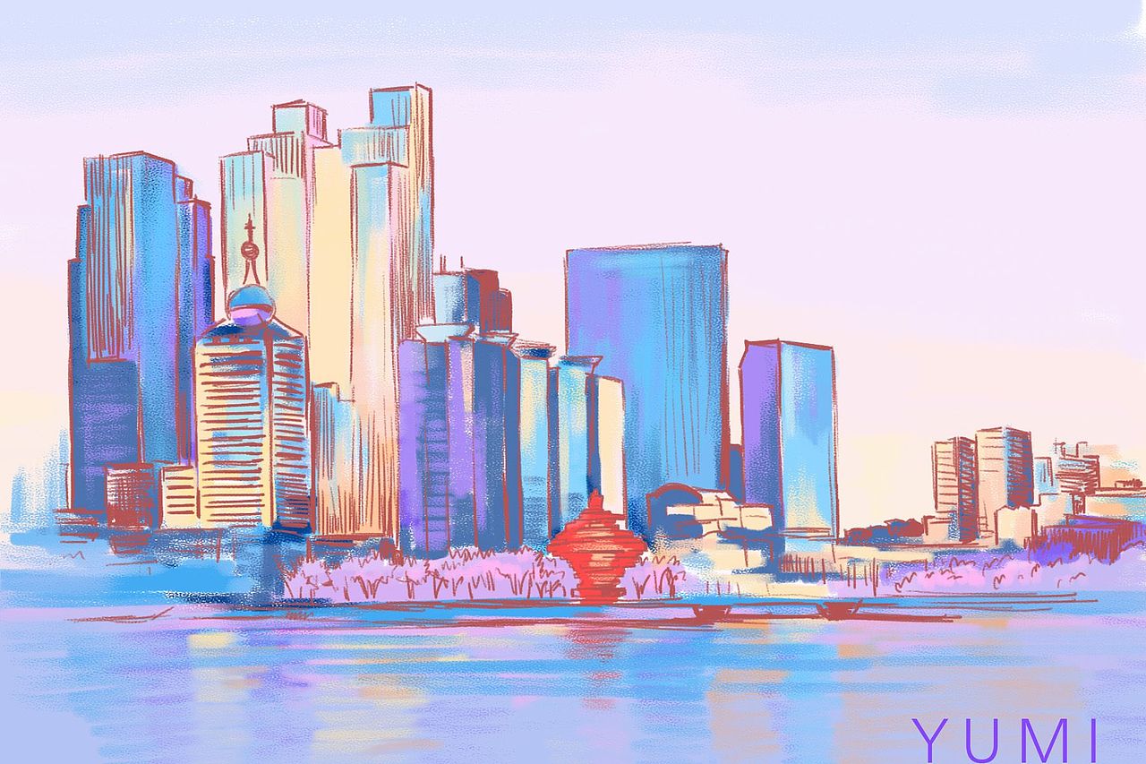 板绘沿海风景（图ZMTI3NDA2NDAw） - 商业插画 - 站酷设计师MY玉环瑾握瑜原创素材 - 站酷ZCOOL