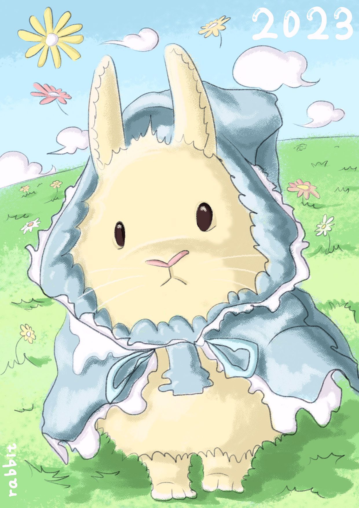 兔年系列插画1——《兔兔来喽》