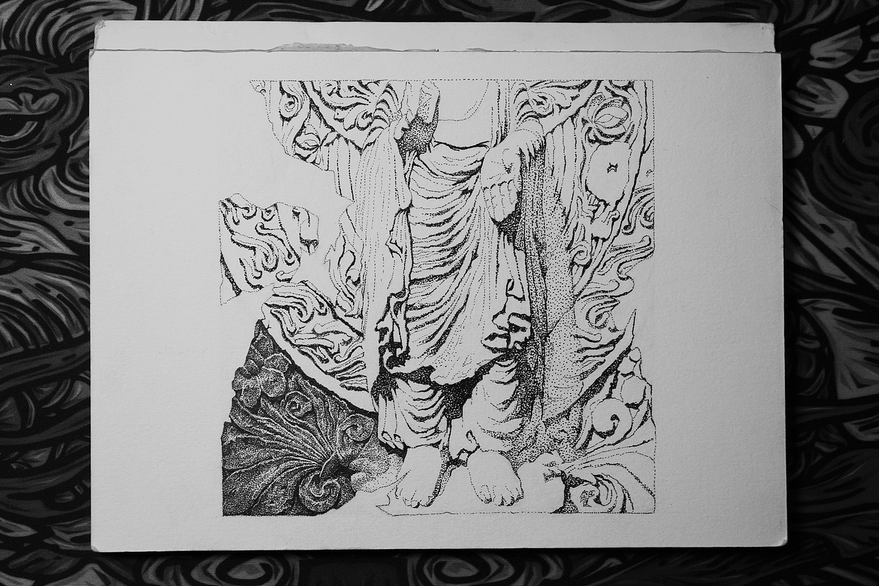 【修行者】针管笔点绘 | 步骤分享（图ZMjAzMTM5MDky） - 绘画 - 站酷设计师可能是Yannis原创素材 - 站酷ZCOOL