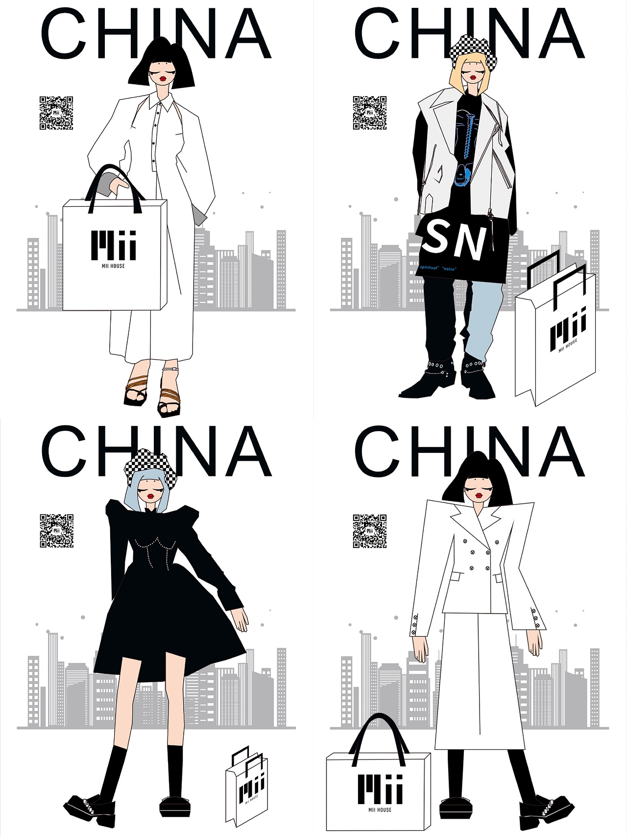 国庆时尚插画——致敬（图ZMjcyNTY2MzA0） - 休闲/流行服饰 - 站酷设计师钰枝子原创素材 - 站酷ZCOOL