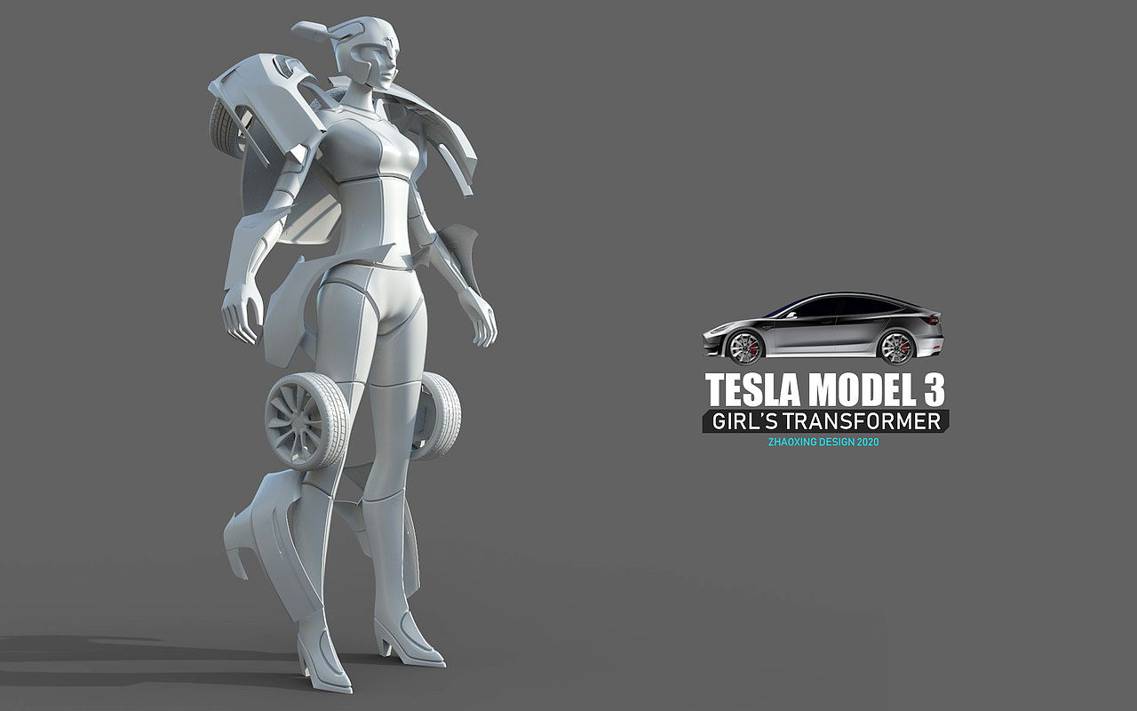 特斯拉model3的同人变化实验（图ZMjAwNTA1MTI0） - 交通工具 - 站酷设计师老模王原创素材 - 站酷ZCOOL
