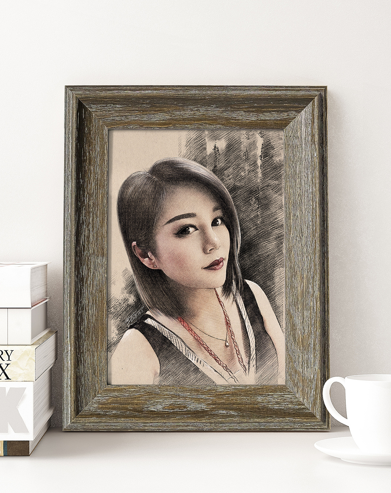 素描妹子两枚
