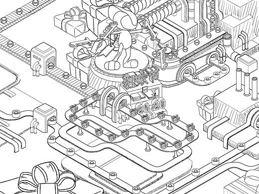手绘线稿活动海报双十一双十二