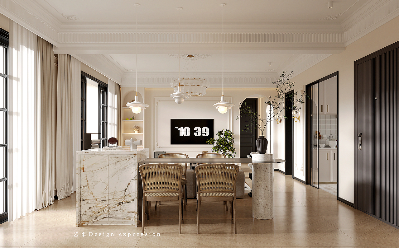 法式轻奢客餐厅——艺米效果图