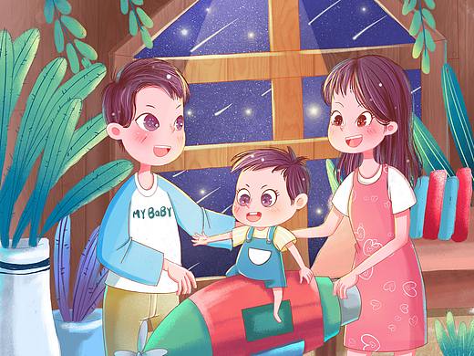 亲子时刻（个人主页-ZNDQ3NDc0MDA=） - 儿童插画 - 站酷设计师摩丝卡卡原创素材 - 站酷ZCOOL