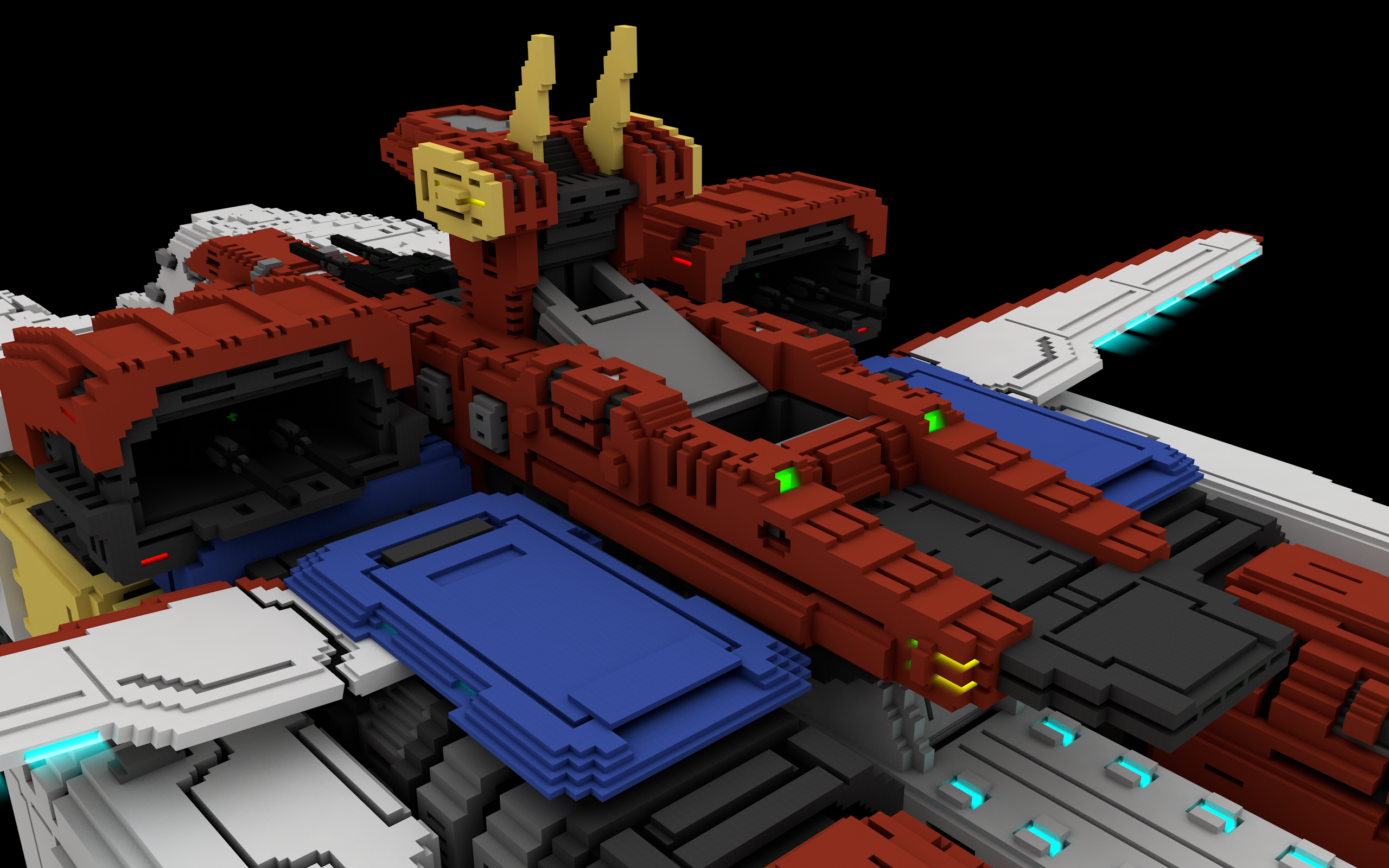 体素-c4d渲染高达舰队模型系列