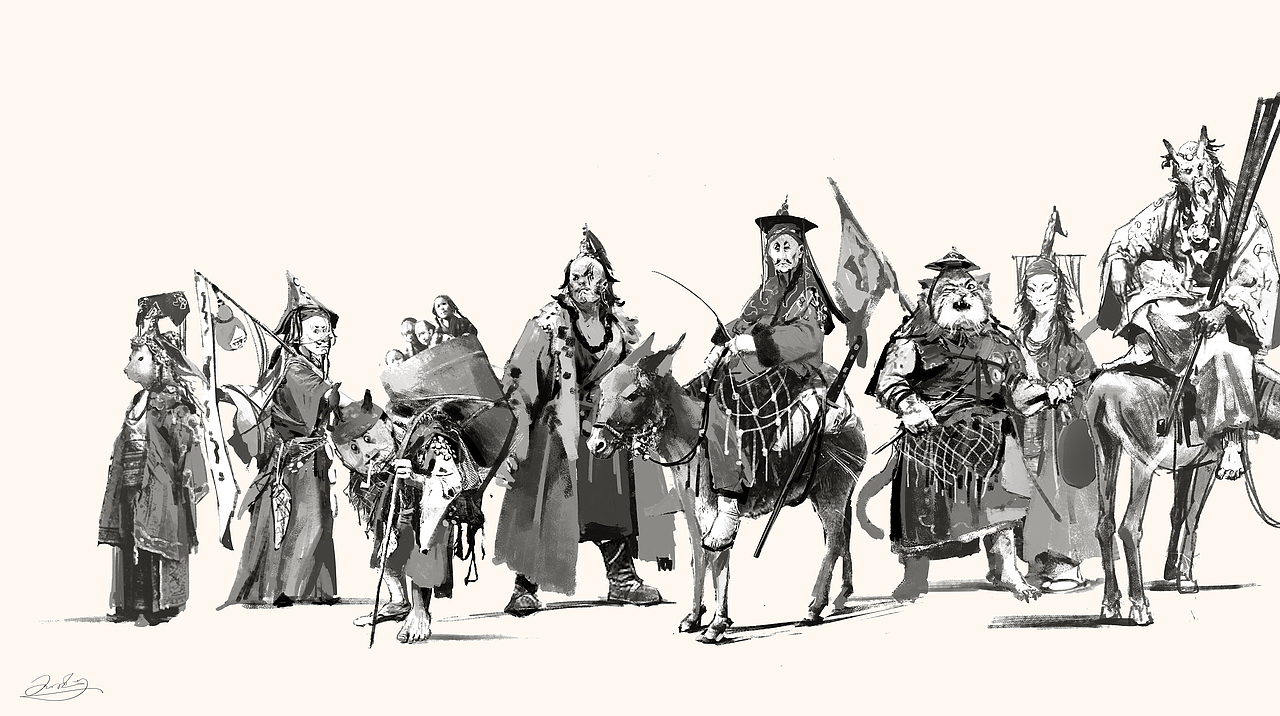 东方题材角色草图合集（图ZMTMzOTY2MTIw） - 概念设定 - 站酷设计师俊灵WJL原创素材 - 站酷ZCOOL
