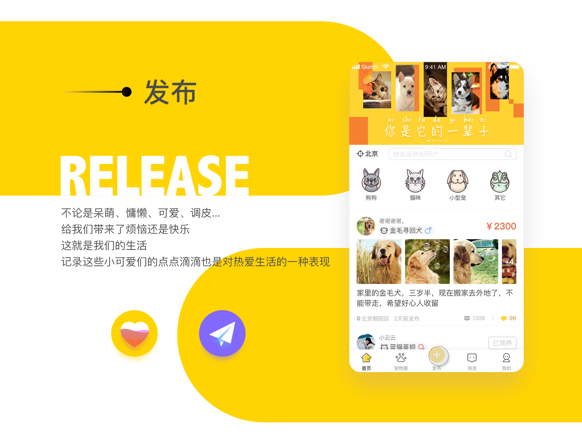 【UI/UX】花火圆桌-宠物领养项目活动（第6组参赛）（图ZMTA5MTI3NzQ4） - 交互/UE - 站酷设计师Babysaliva原创素材 - 站酷ZCOOL