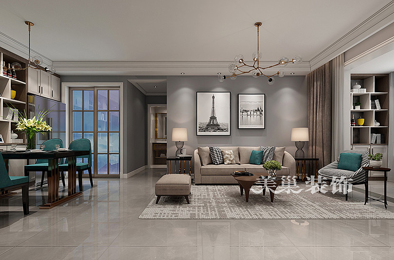 郑州现代简约风客厅装修效果图,舒适惬意不失温馨