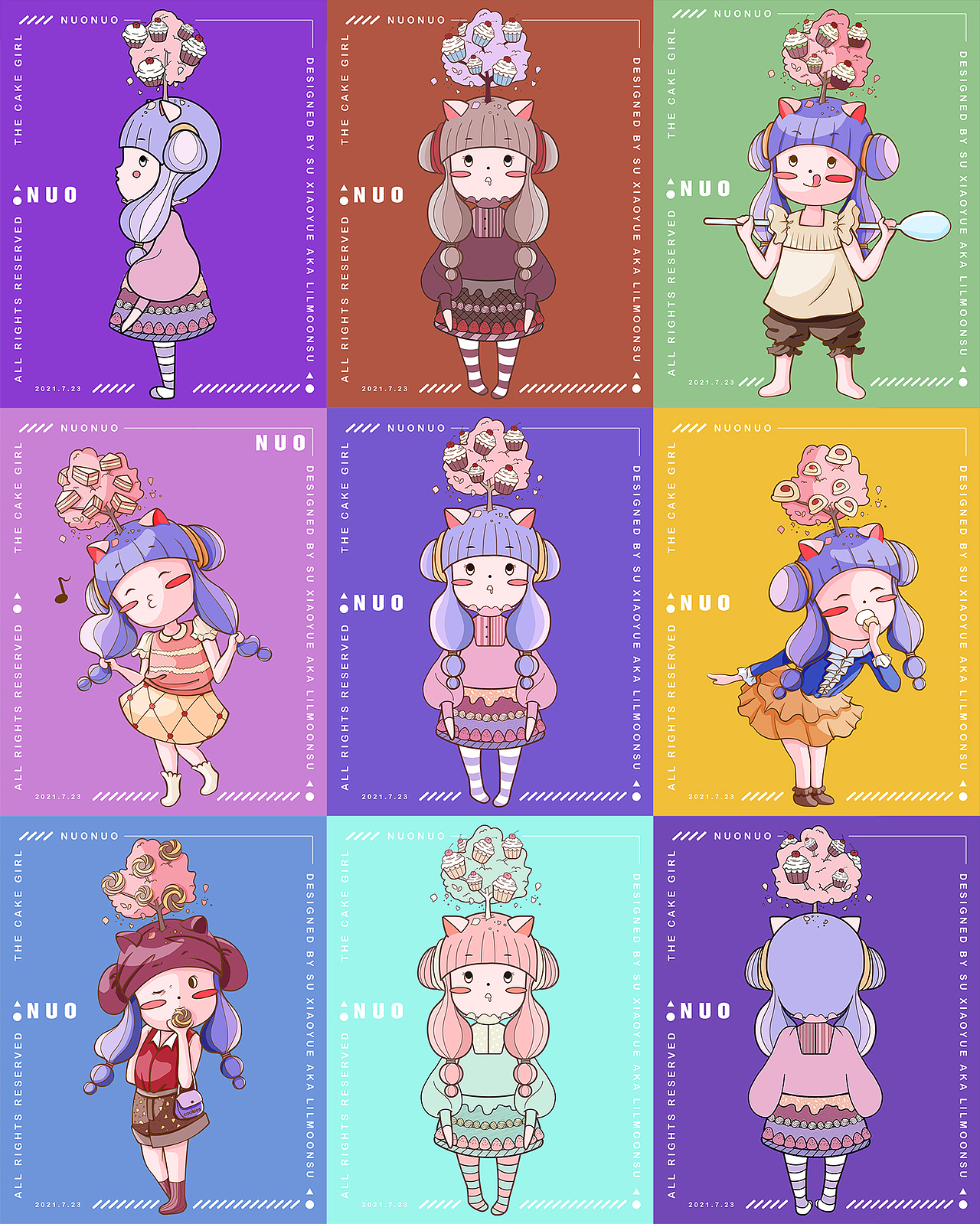 蛋糕店IP形象设计‖头上长出糕点的女孩NUONUO（图ZMzEwNjM2OTMy） - IP形象 - 站酷设计师小月Lilmoonsu原创素材 - 站酷ZCOOL