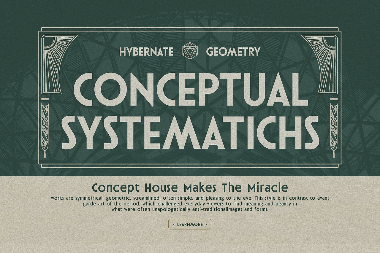 经典复古Art Deco装饰艺术品牌海报封面标题英文字体