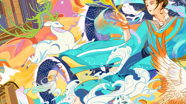龙门石窟 · 《光照乾坤·洛神赋》主视觉插画