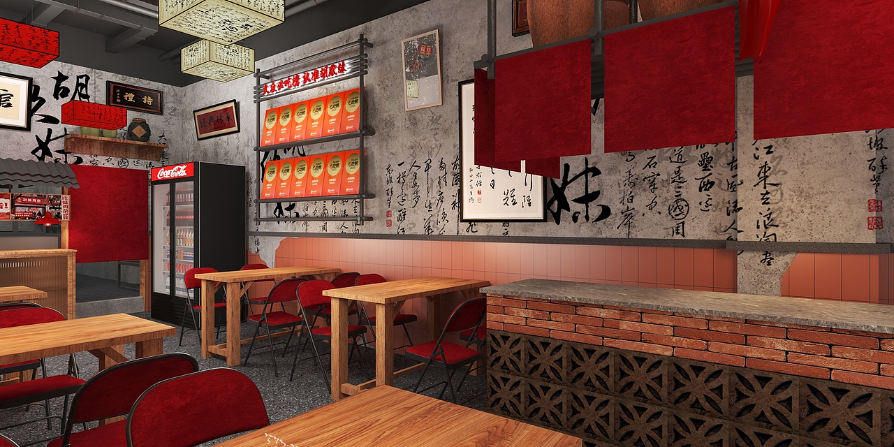 欣妹鸡杂-店铺装修（图ZMzY1NTU5MTI4） - 建筑/空间 - 站酷设计师妖夭灵原创素材 - 站酷ZCOOL