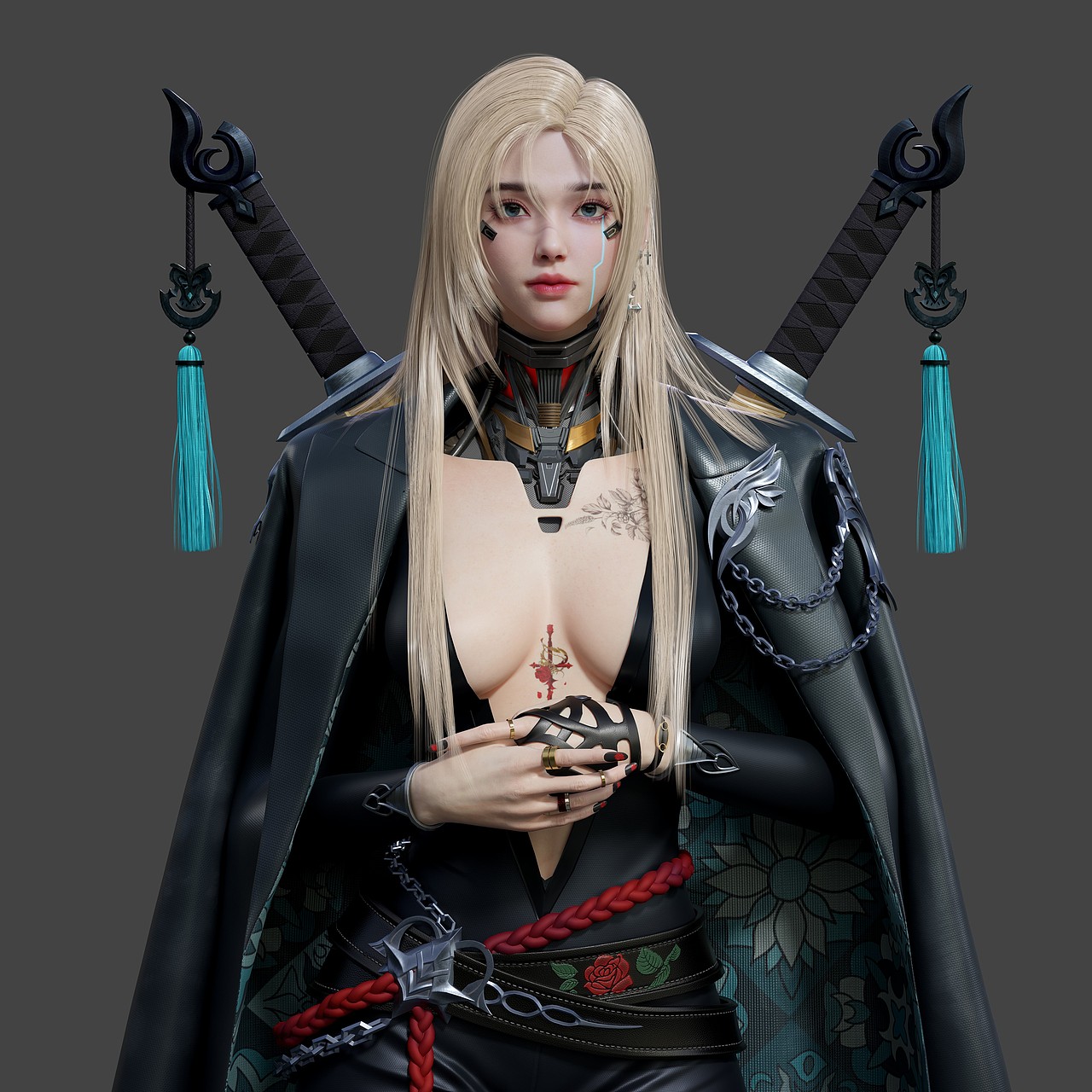 次世代 赛博朋克 美型角色____姚同学作品（图ZMzYxOTExMjE2） - 人物/生物 - 站酷设计师B站_CG马锤锤原创素材 - 站酷ZCOOL