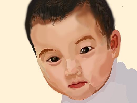 手绘儿子照片