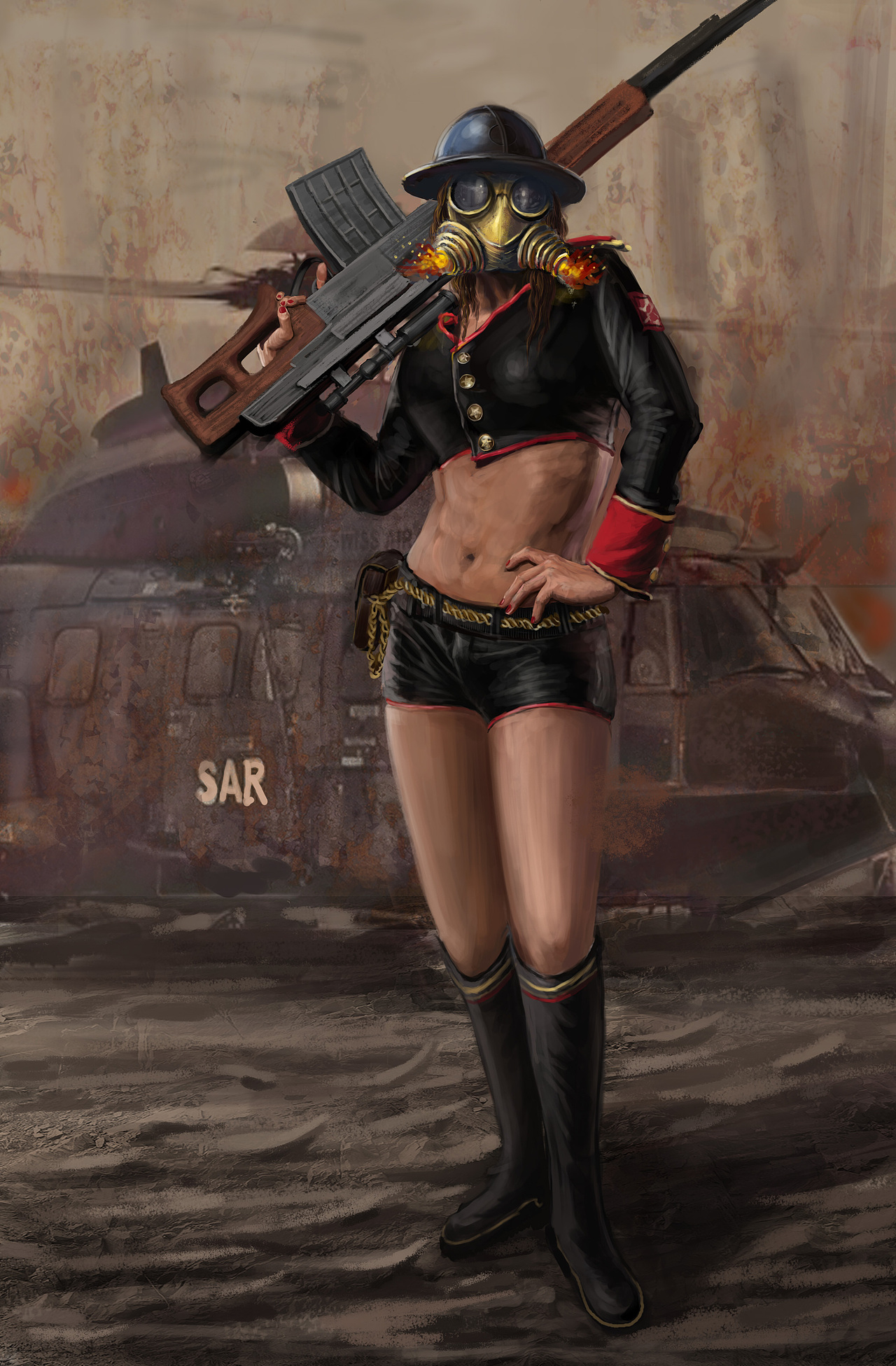 战场上的女士兵(人物练习)