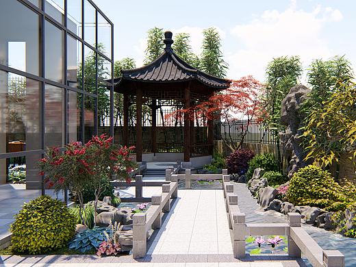 花园设计—高山流水，九曲回廊