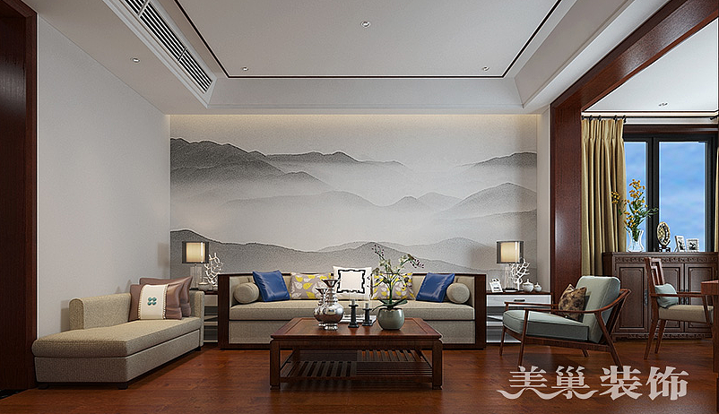 天伦庄园300平别墅装修新中式效果图（图ZNzU2MDQyNjQ=） - 家装设计 - 站酷设计师美巢装饰世男原创素材 - 站酷ZCOOL