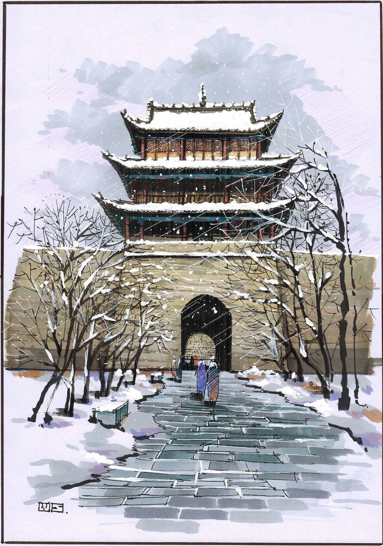 嘉峪关——马克笔风景教程 二