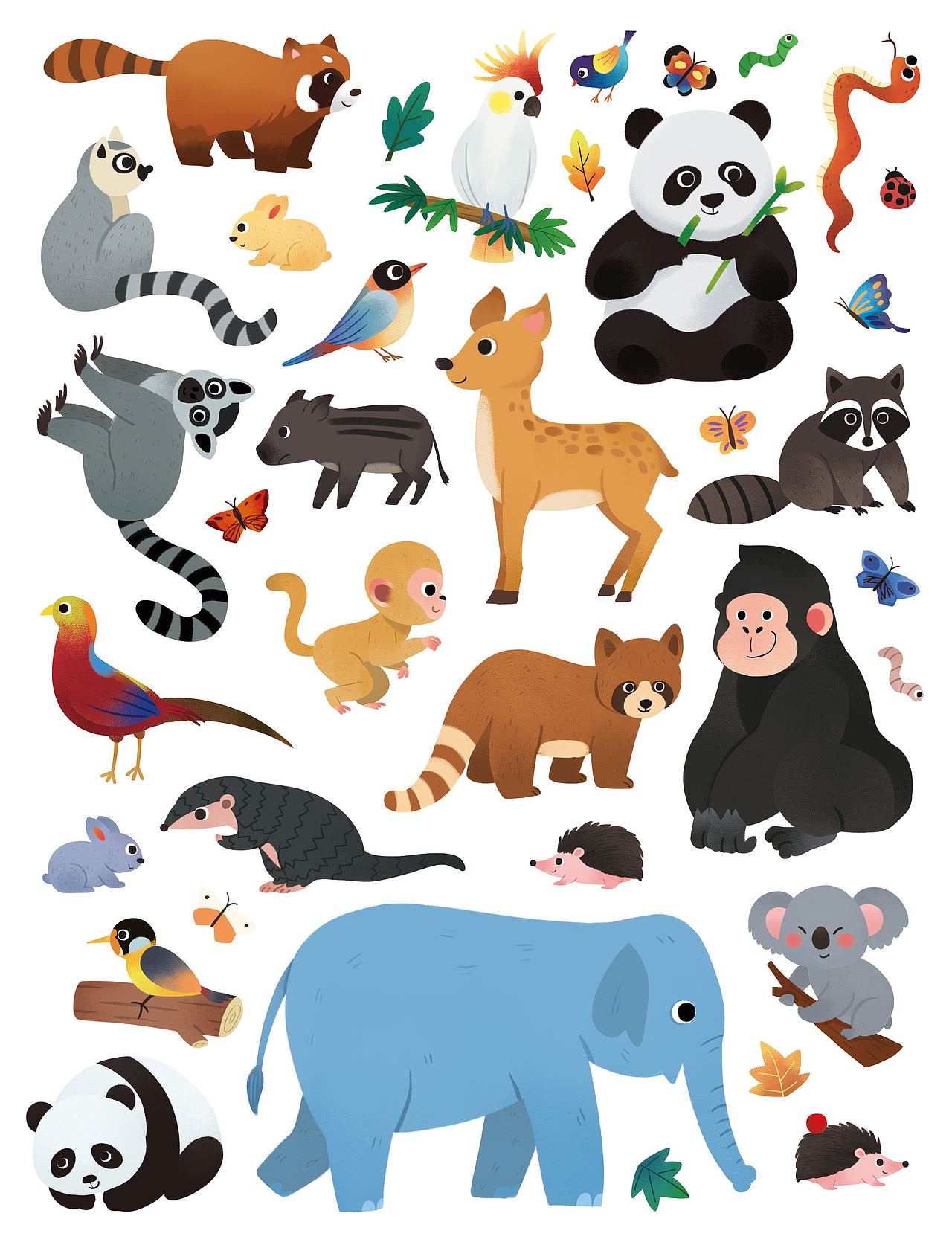 动物系列磁力贴（已出版）（图ZMjc2NzczMTUy） - 商业插画 - 站酷设计师一棵鱼原创素材 - 站酷ZCOOL