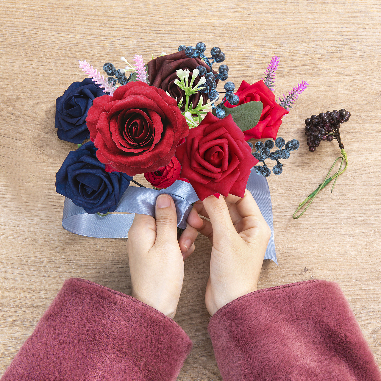 一组花场景摆拍