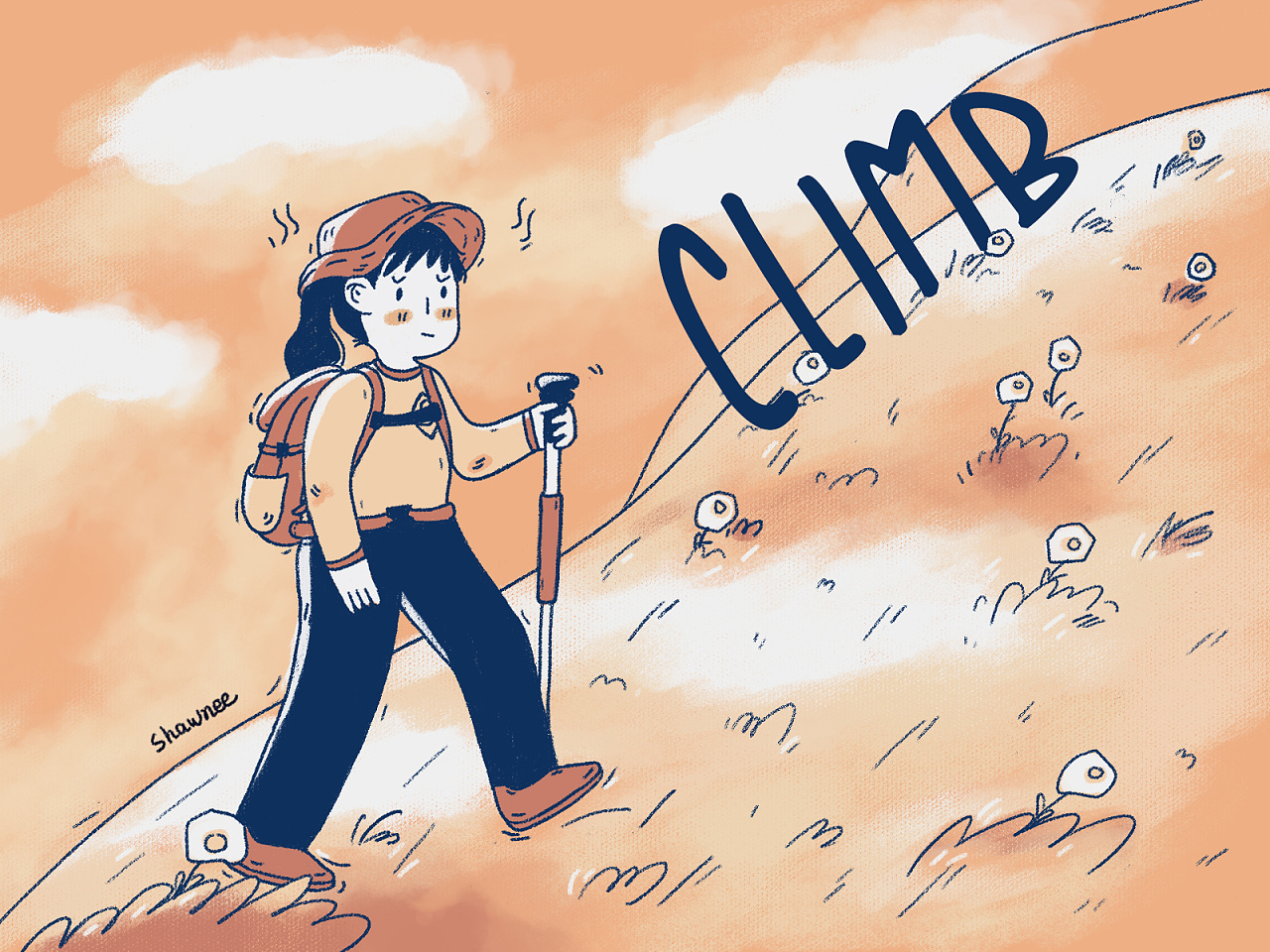 喜欢爬山去看美景,流流汗也很好