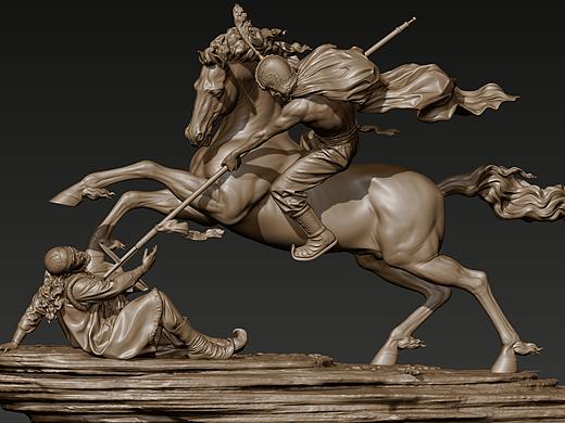 陈汤灭北匈奴 模型作品 