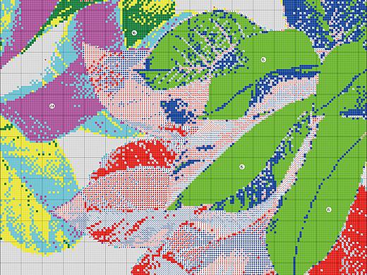 11CT-NCKF253A-1-植物叶子A款-48x68cm-十字绣设计图纸