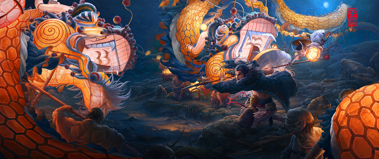 《楚歌》龙夜·邪马祭祀会（图ZMjU4ODkzNDY4） - 游戏原画 - 站酷设计师徐子晖cicman原创素材 - 站酷ZCOOL