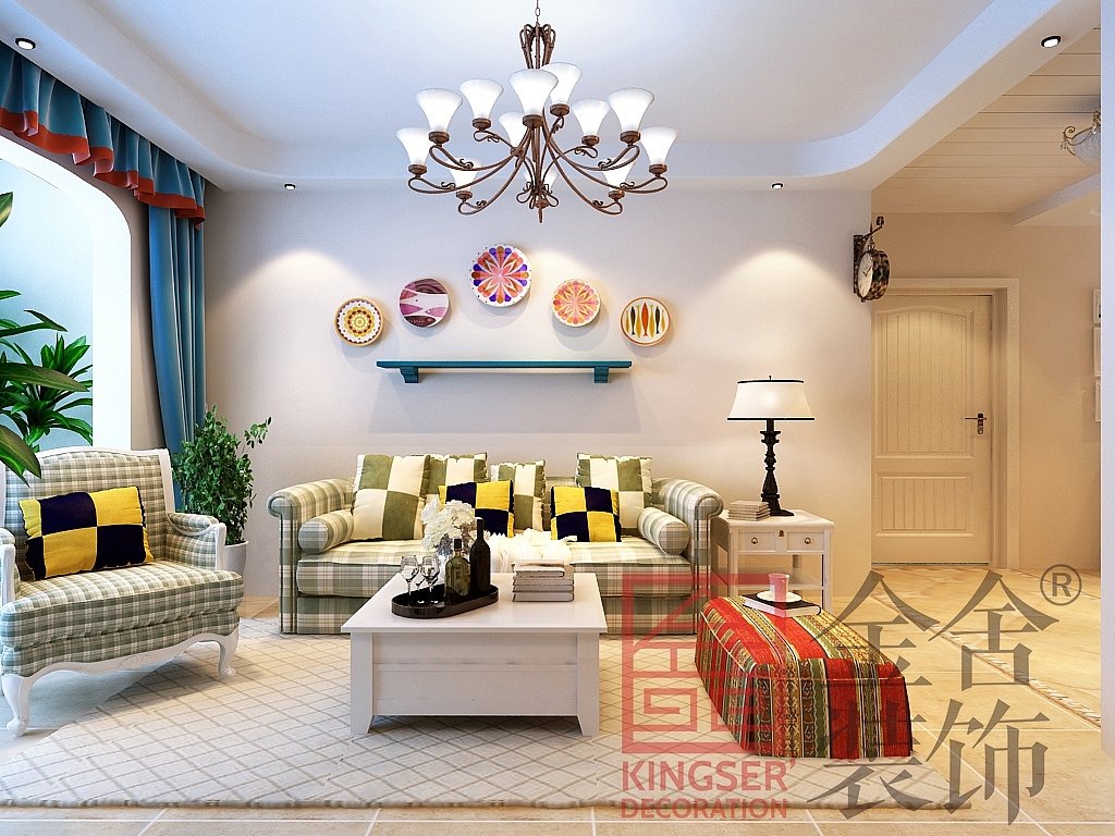 石家庄碧桂园桃园里127平米田园风格装修效果图!