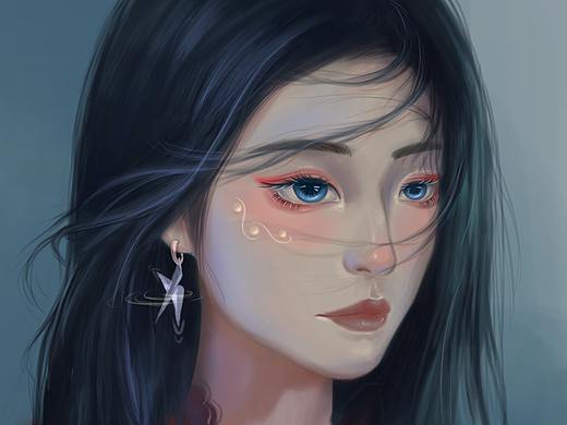 少女（個(gè)人主頁(yè)-ZNTEzMjMzMzY=） - 藝術(shù)插畫 - 站酷設(shè)計(jì)師白魚11原創(chuàng)素材 - 站酷ZCOOL