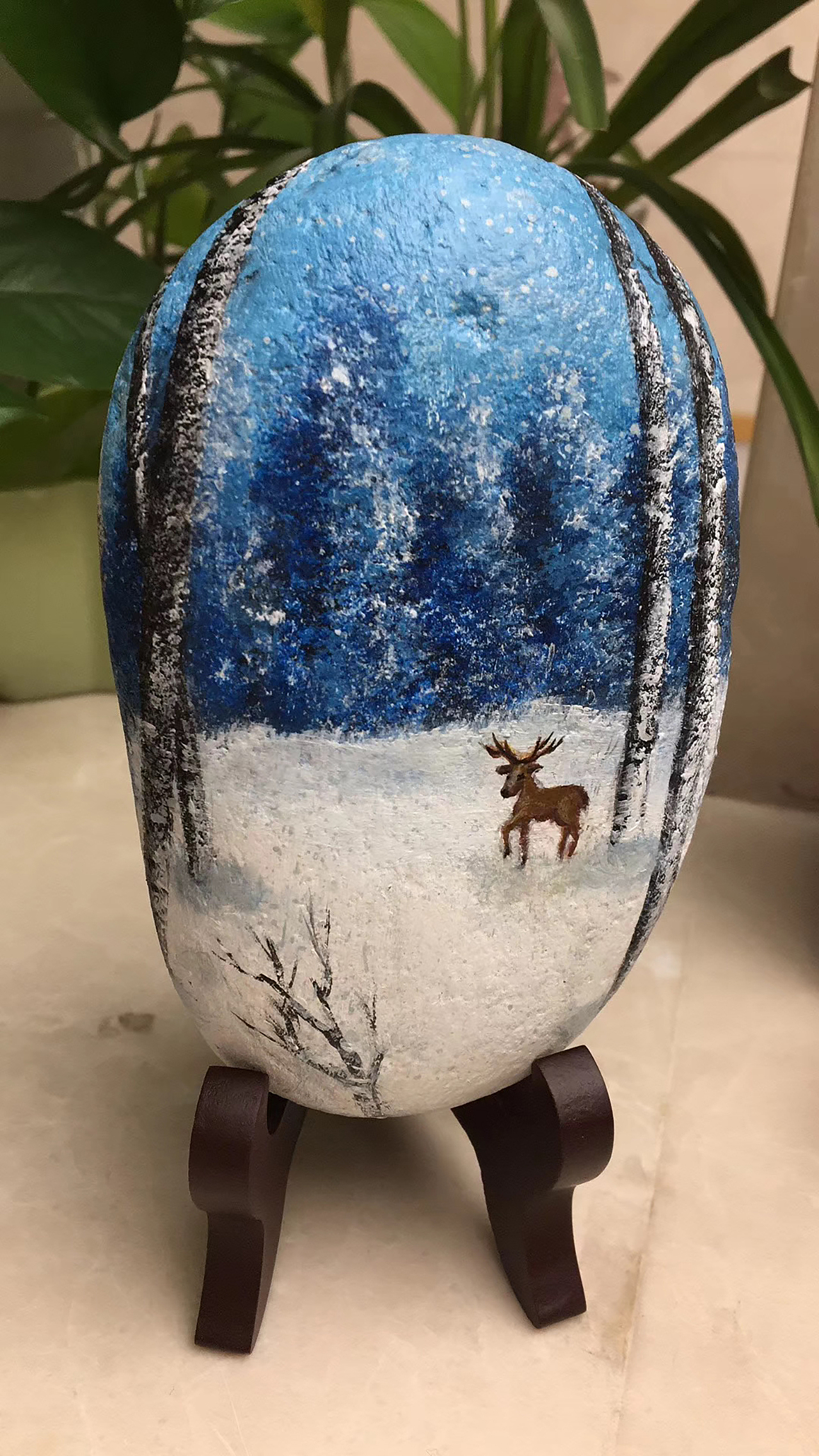 石头画,爱上一块石头