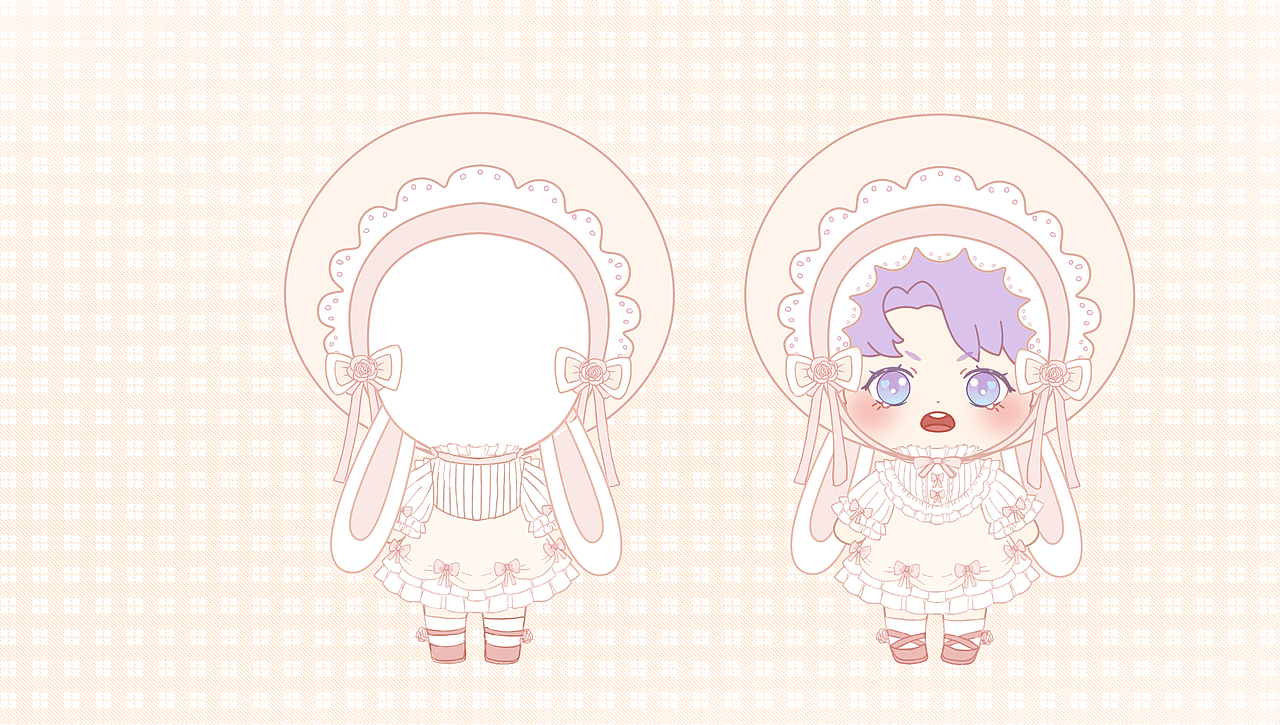 一些棉花娃娃的设子