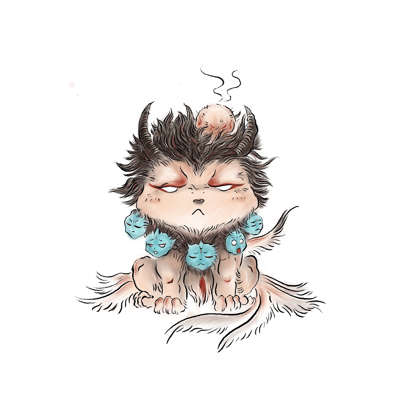 山海经之天吴|插画|创作习作|1欣彤1 - 原创作品 - 站酷 (zcool)