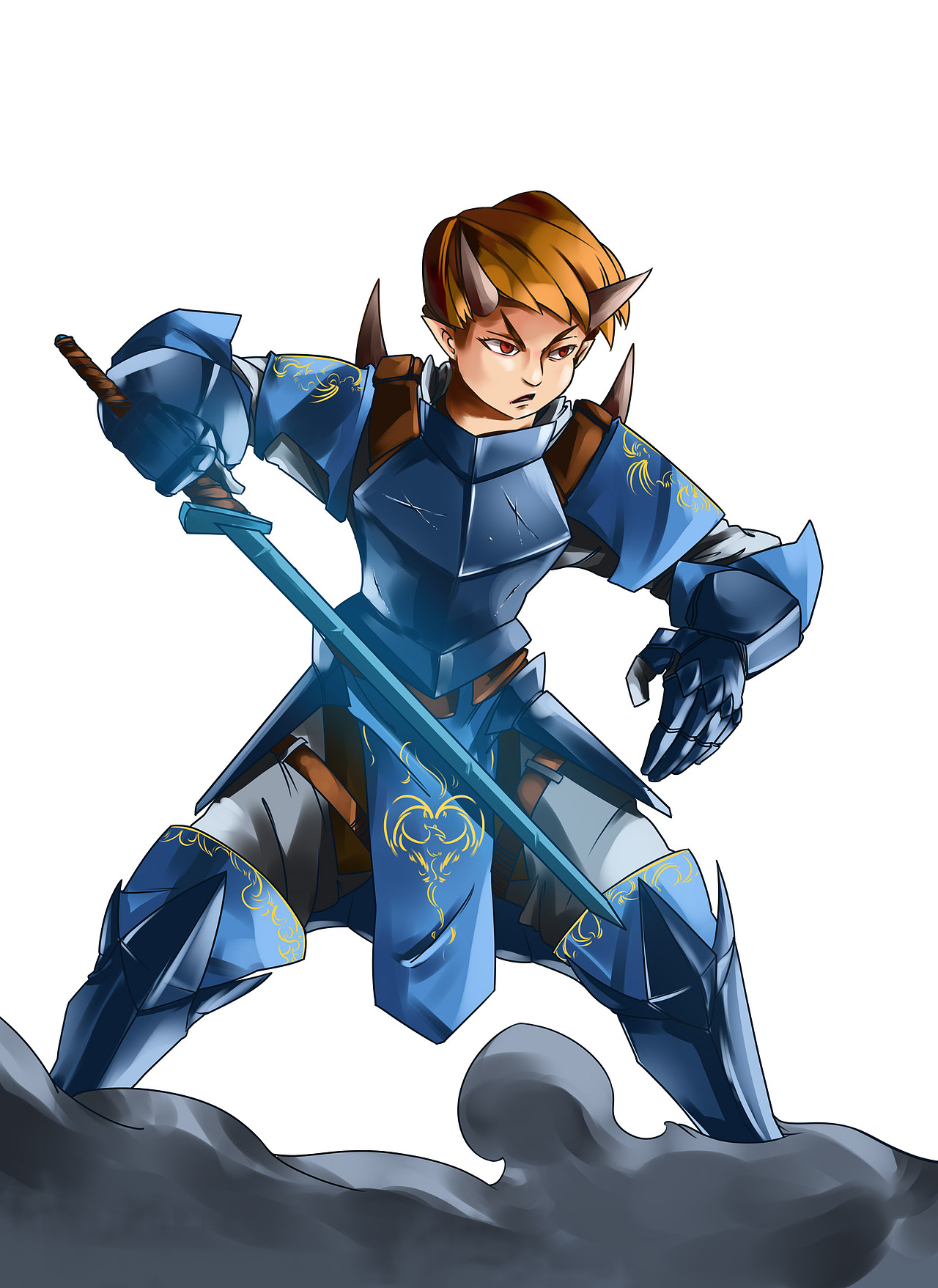 人设 蓝衣剑圣 绘制过程