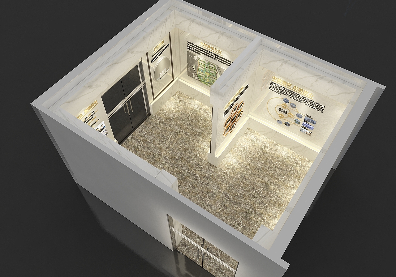 名门房地产工法展厅设计3D效果图