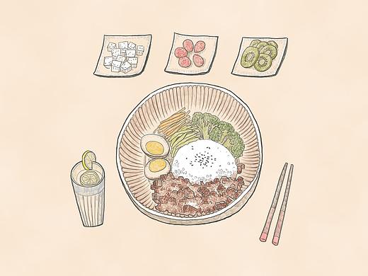 二更食堂美食插画