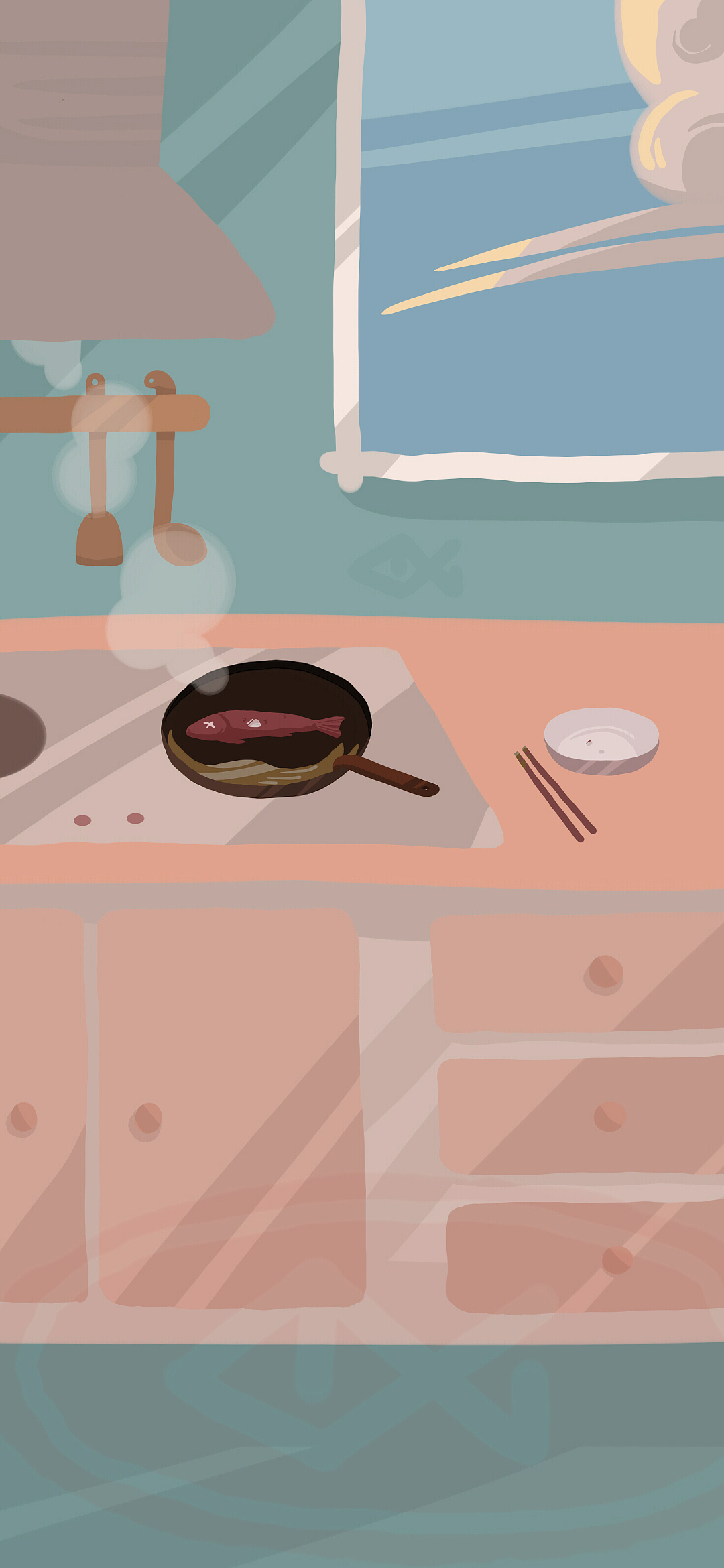 老鱼的【简色系插画】