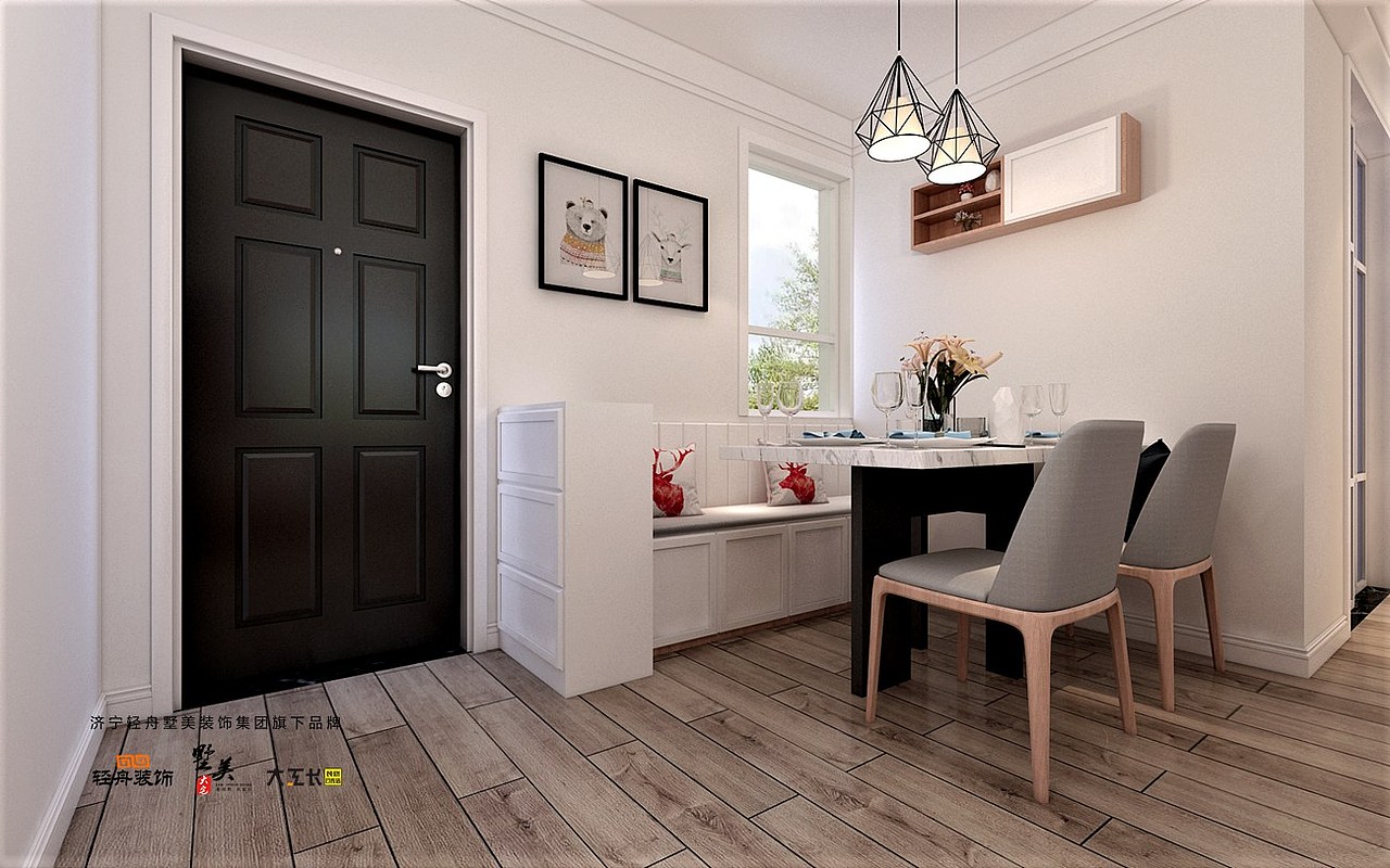 济宁鲁商运河公馆23号楼89平米北欧风格装修设计方案