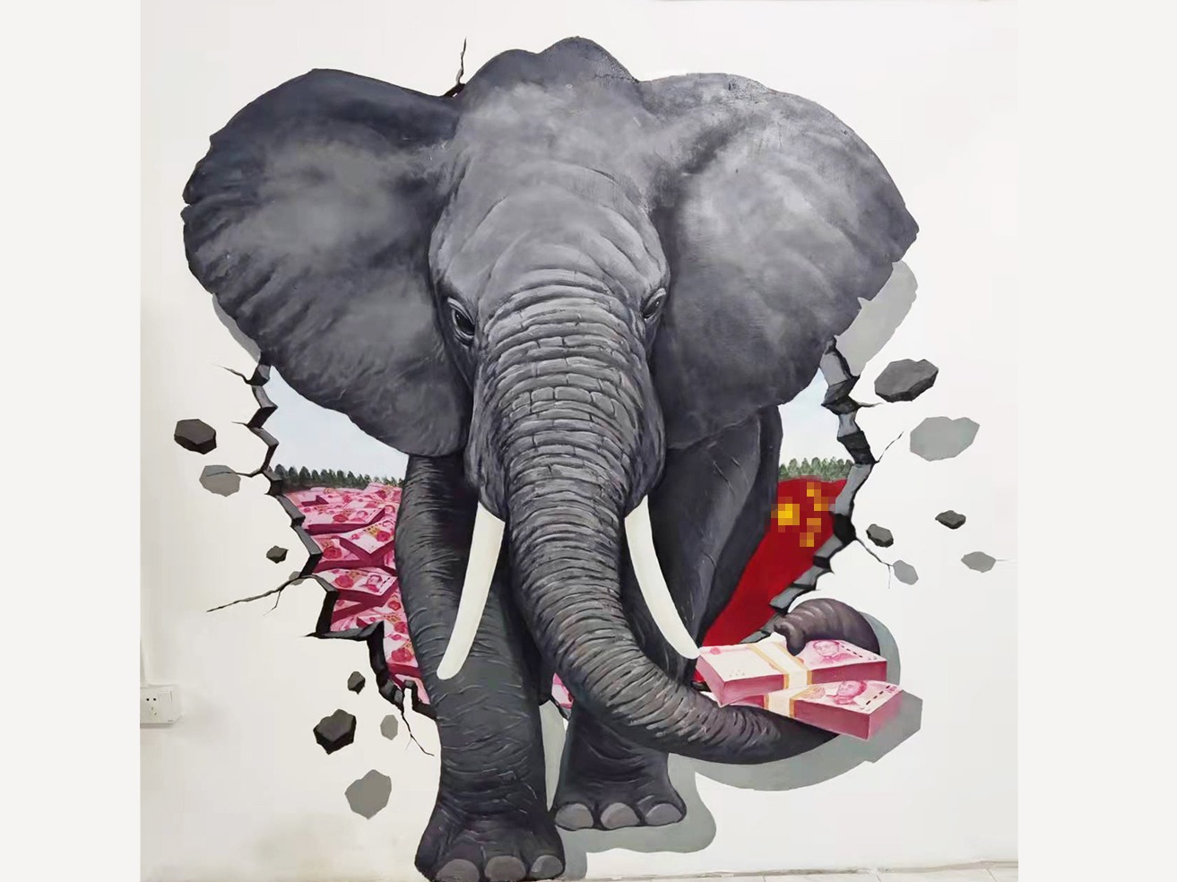 彩色手绘花纹大象图片素材免费下载 - 觅知网