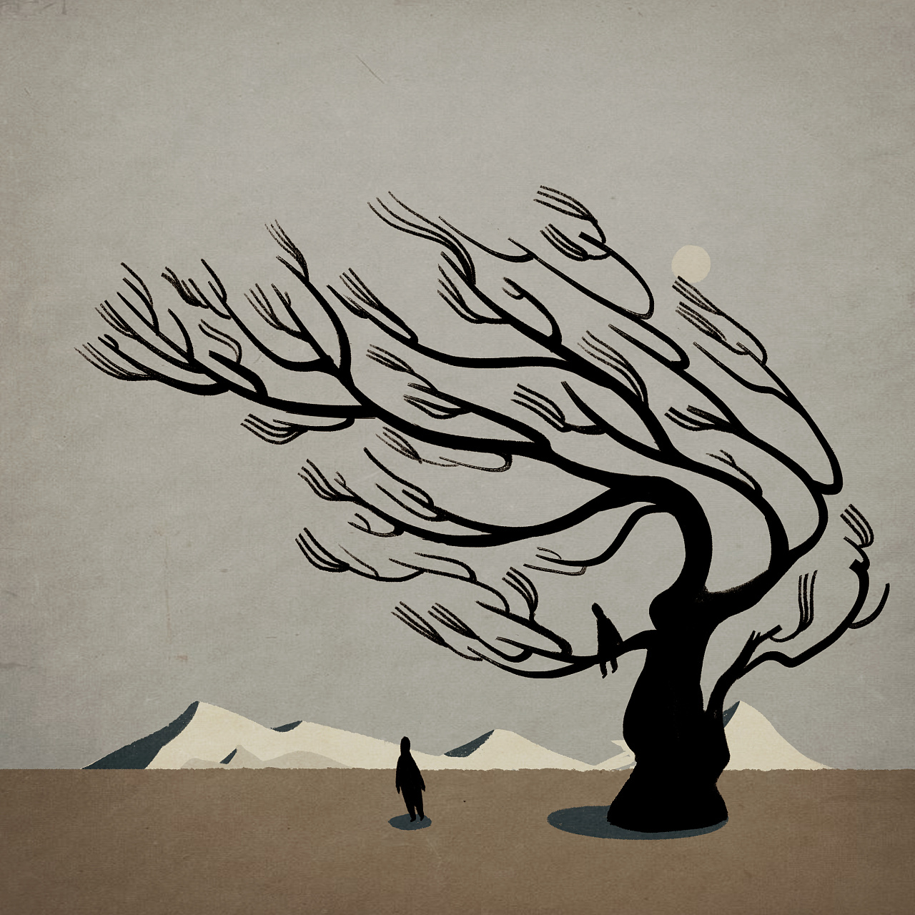 每个人都是一座孤岛 原创插画