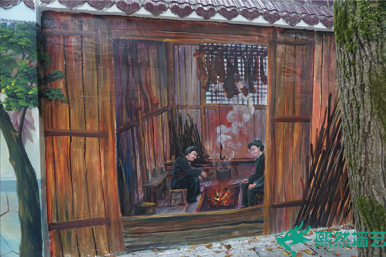 熙然墙艺国家5A景区清江画廊游客步道墙绘壁画—《百里清江画廊》（图ZNjgxODgzNDQ=） - 景观设计 - 站酷设计师超级画咖s原创素材 - 站酷ZCOOL