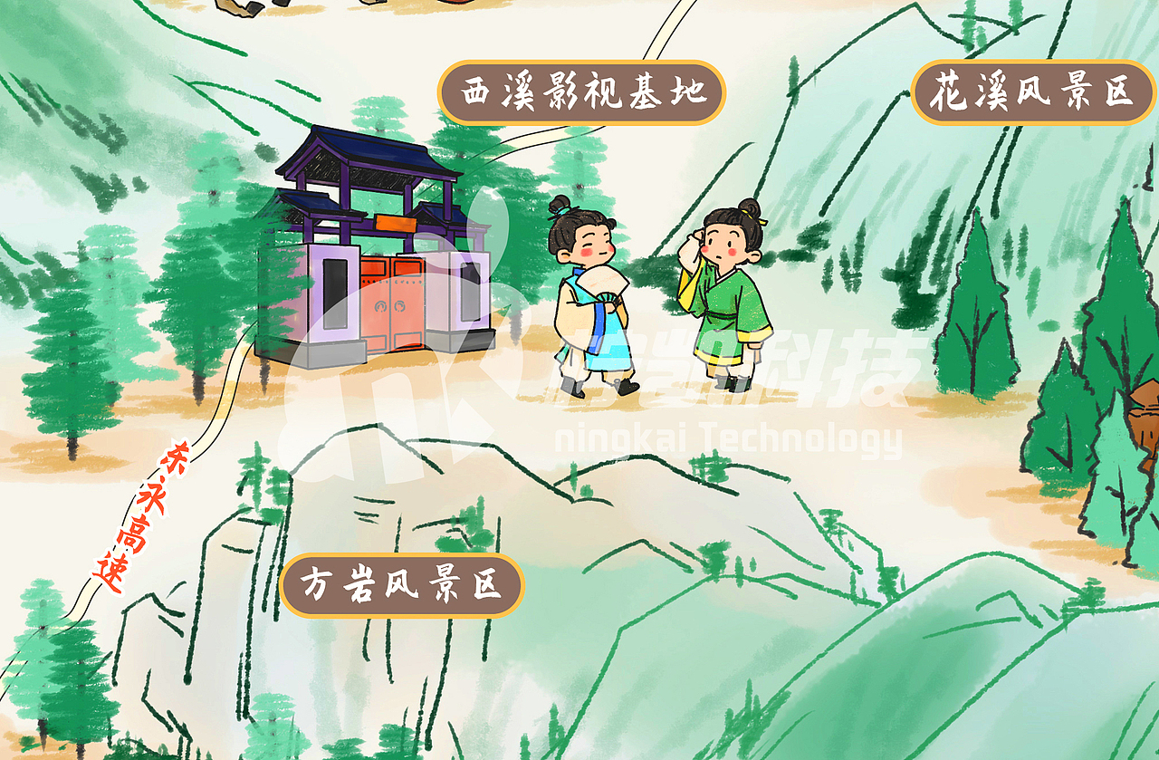 金华全域手绘地图（图ZMjYwNDAzMzIw） - 商业插画 - 站酷设计师手绘地图制作原创素材 - 站酷ZCOOL