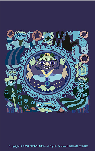 民俗插画（图ZNjc4Njc2） - 新锐潮流插画 - 站酷设计师x7design原创素材 - 站酷ZCOOL