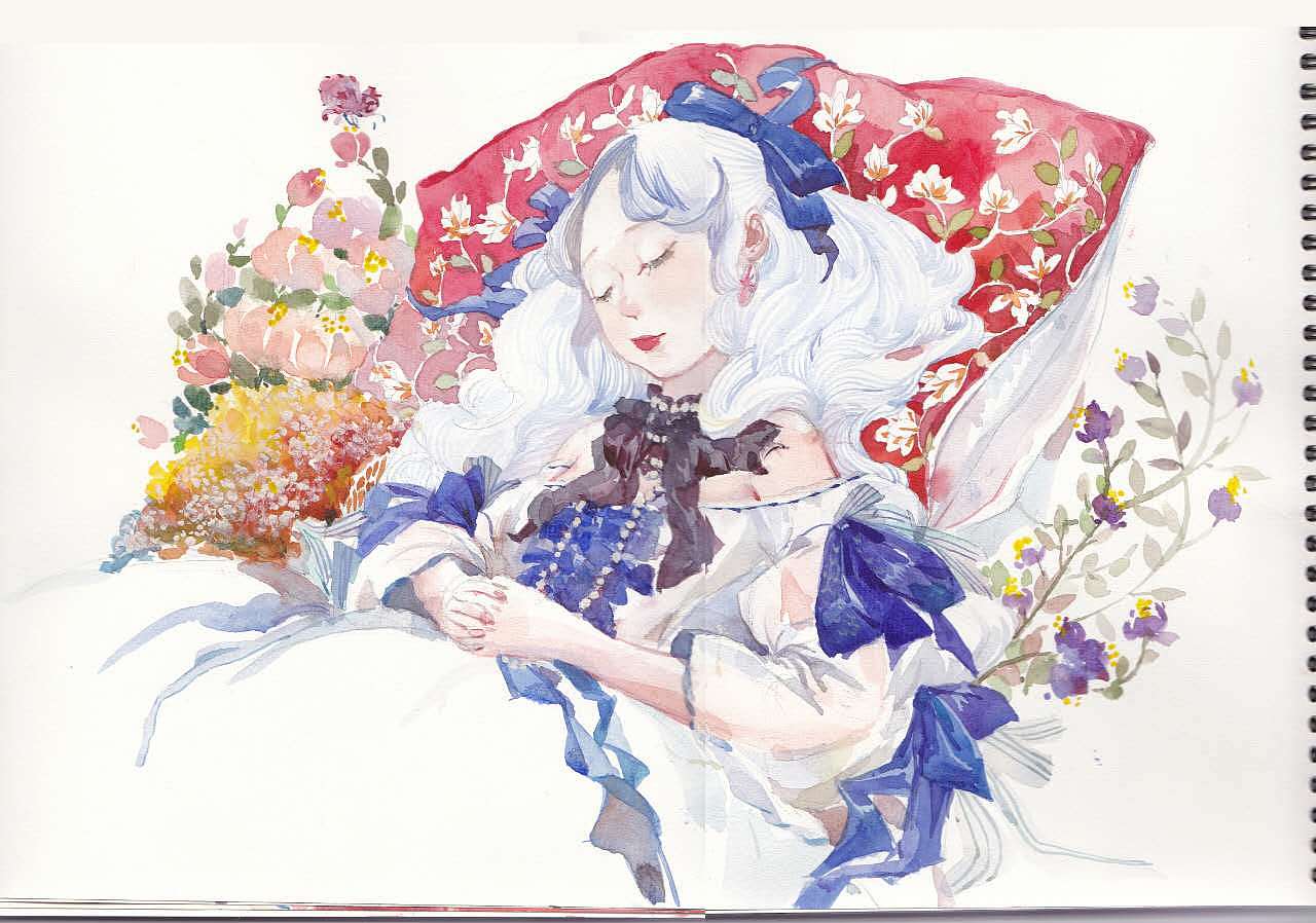 《少女情怀》（图ZNDE0MzA1MDQ=） - 创作习作 - 站酷设计师子仪YOYI原创素材 - 站酷ZCOOL