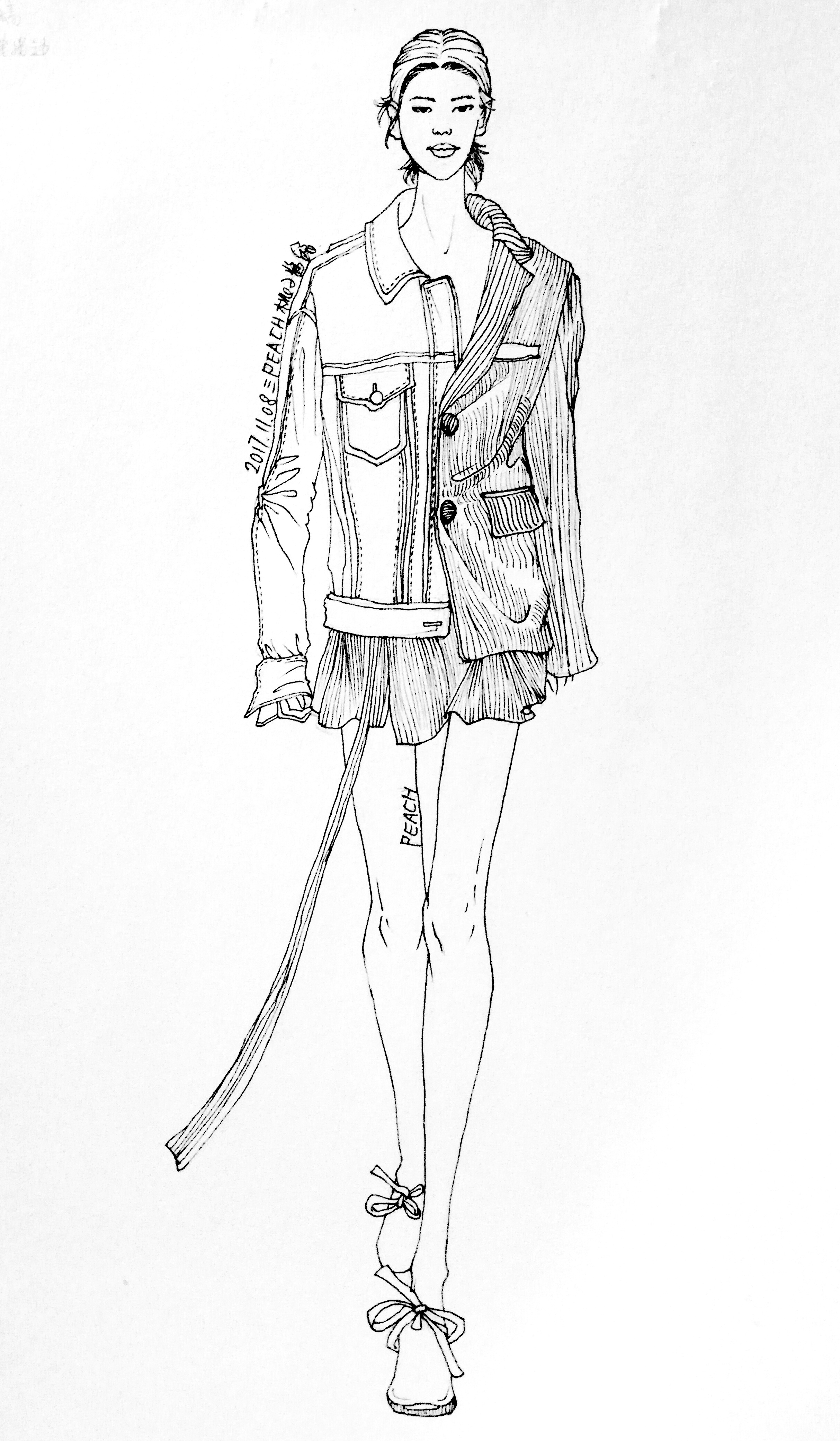 服装效果图线稿一张