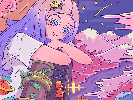 光之所引-女神圖（個人主頁-ZNTg0OTU5NjQ=） - 商業(yè)插畫 - 站酷設計師插畫師豬護法原創(chuàng)素材 - 站酷ZCOOL
