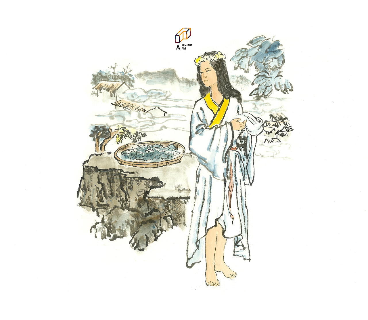 神话传说中把她说成养蚕缫丝方法的创造者.